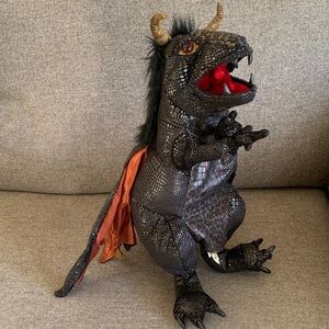 Folkmanis Black Dragon Hand Puppet 18” Pretend Play Fantasy Stuffed
